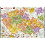 Česká republika administrativní velká - nástěnná mapa 160 x 110 cm, lamino + černý hliníkový rám – Hledejceny.cz