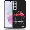 Pouzdro a kryt na mobilní telefon Samsung Picasee silikonové Samsung Galaxy A35 5G Flamingos couple černé