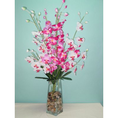 Umělá orchidej do vázy 90cm/3b.