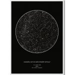Jen tak z lásky Hvězdná mapa životního okamžiku - Váš originální dárek s hloubkou Rozměr plakátu: 30 × 40 cm (tištěný plakát), Barva pozadí: Černá, Volba rámu: Bílý dřevěný rám – Hledejceny.cz