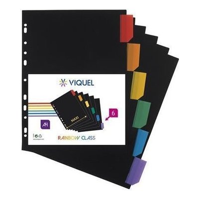 Viquel Rozlišovače, černá, plastové, A4 Maxi, 6 listů, VIQUEL 14580 – Zbozi.Blesk.cz