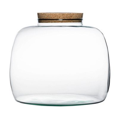 ecoglassworks Skleněná dóza Scilla s korkovým špuntem, 22x30 cm – Zboží Mobilmania