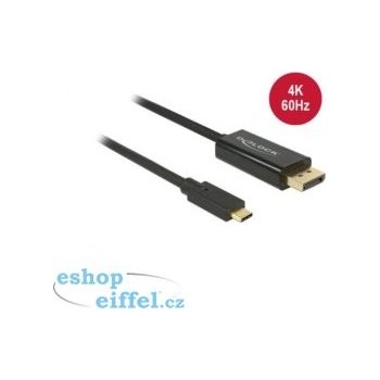 Delock DL1062 USB Type-C™ male > Displayport male (DP Alt Mode) 4K 60 Hz, 1m, černý