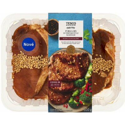 Tesco Grill Master Plátky vepřové pečeně v teriyaki marinádě 0,500kg – Zboží Dáma