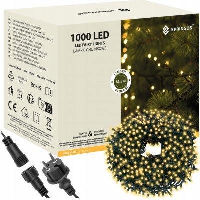 Vánoční osvětlení na stromeček Springos venkovní 81,5 m 1000 LED – Hledejceny.cz