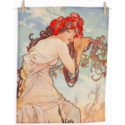 Matějovský ALFONS MUCHA SUMMER 50x64cm 2ks béžovo-světle modré – Zboží Mobilmania