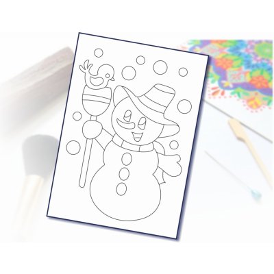 Radost v písku Šablona na pískování sněhulák s ptáčkem A4 210 x 297 mm – Zboží Mobilmania