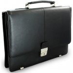 Kožená aktovka s jednou velkou vnitřní přihrádkou Černá – Zboží Dáma Kožená aktovka s jednou velkou vnitřní přihrádkou Černá – Zboží Dáma