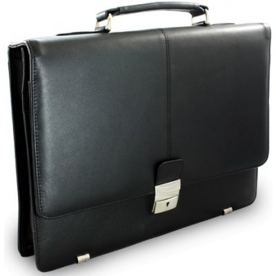 Kožená aktovka s jednou velkou vnitřní přihrádkou Černá – Zboží Dáma Kožená aktovka s jednou velkou vnitřní přihrádkou Černá – Zboží Dáma