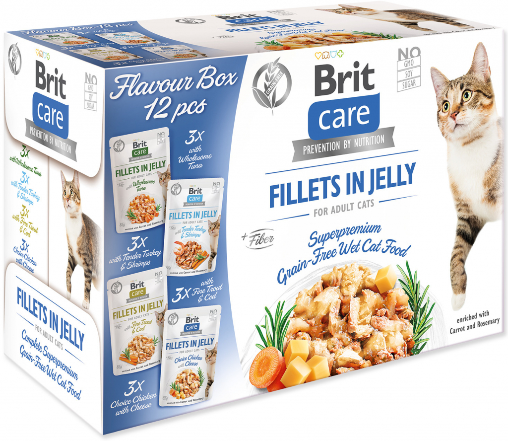 Brit Care Cat Flavour box Fillet in Jelly 12 x 85 g