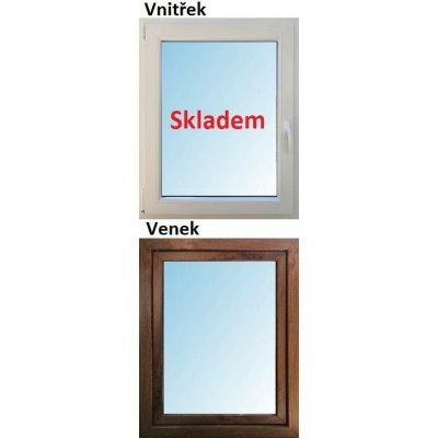 Soft Plastové okno 90x120 cm zlatý dub/bílá, otevíravé i sklopné, Levé – HobbyKompas.cz