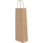 Papírová taška na láhev, víno, 15*8*40 cm, hnědá – HobbyKompas.cz