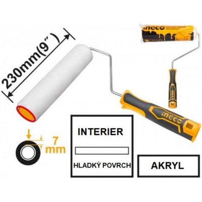 Kinekus Váleček malířský 230mm s rukojetí INGCO na hladký povrch KLC KIN1535752301 – Zbozi.Blesk.cz