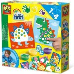 SES CREATIVE Prstové barvy 3x45ml baby kreativní set dobarvi si dinosaura 14442x – Hledejceny.cz