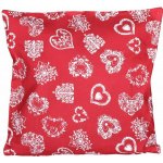Povlečení Plus Vánoční dekorační polštář FANY Srdce na červeném 40x40 – Zbozi.Blesk.cz