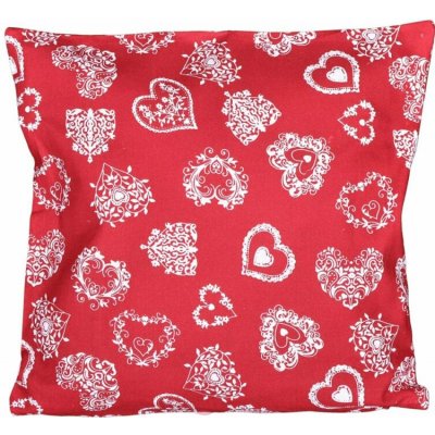 Povlečení Plus Vánoční dekorační polštář FANY Srdce na červeném 40x40 – Zbozi.Blesk.cz
