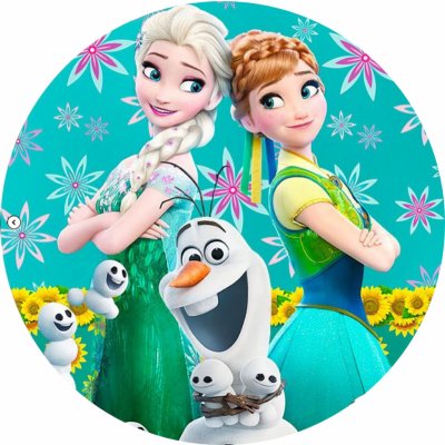 Jedlý tisk FROZEN ● materiál: FONDÁNOVÝ DECORLIST ✴️, ● velikost: průměr 16 cm ☝ – Zboží Mobilmania