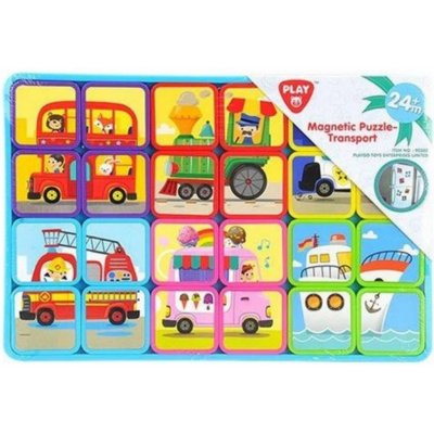 Teddies magnetické deskové doprava plast ve fólii 30x20x1cm 12ks v boxu 24m+ 00560115-XG