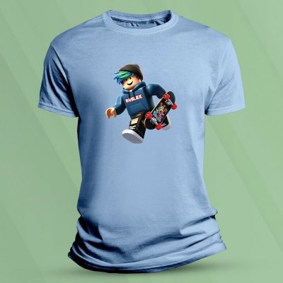 Sandratex dětské tričko s potiskem Roblox modrý Nebesky modrá – Sleviste.cz