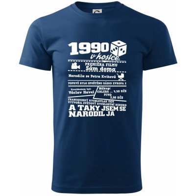 1990 v kostce Klasické pánské triko půlnoční modrá