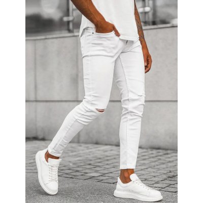 Ozonee pánské džínové kalhoty Pedegan bílá – Zboží Mobilmania
