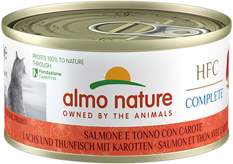 Almo Nature HFC Complete losos a tuňák s mrkví 6 x 70 g