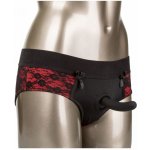 Scandal kalhotky s otevřeným rozkrokem/univerzální harnes + dildo – Zboží Mobilmania