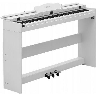 VEVOR Digitální piano s 88 polovyváženými klávesami a HiFi reproduktorem, bílé – Hledejceny.cz
