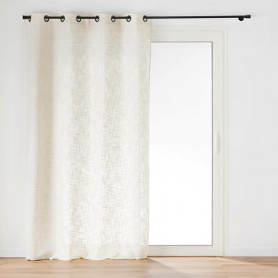 Douceur d'intérieur Závěs s kroužky, efekt lnu, ILIN, 140 x 260 cm béžová – Hledejceny.cz