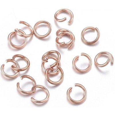 Spojovací kroužek 5 x 0,7mm ROSE GOLD z chirurgické oceli otevřený - Obsah balení 50 ks SO 048