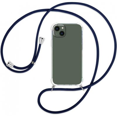 SES Průhledný silikonový ochranný se šňůrkou na krk pro Realme 8 4G tmavě modrá 14130 – Zboží Živě