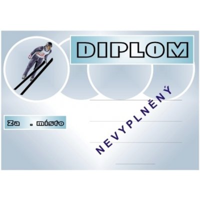 VIZINGR Lyžování diplom A4 č.5 Lyže č.5 BEZ TEXTU – Hledejceny.cz