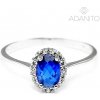 Prsteny Adanito BRR0337S zlatý z bílého zlata s modrým kamenem a zirkony
