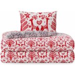 AmeliaHome flanel povlečení Rudolph červené 155x220 80x80 – Zboží Mobilmania