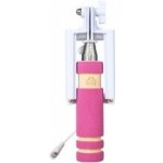 Winner Teleskopická mini tyč pro selfie foto s kabelem 3,5 jack ružová 6797 – Zboží Živě