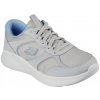 Dámské fitness boty ! ! Skechers Leather & Hotmelt Overlay Mesh Lace Runners Womens Grey/Blu