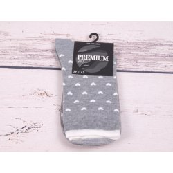 CNB Berlin ponožky DE 34262 šedé s bílými srdíčky