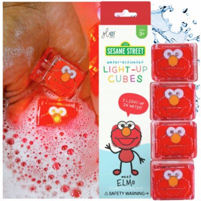 Glo Pals Senzorické kostky svítící ve vodě Elmo Sezamová ulice, hračka – Zbozi.Blesk.cz