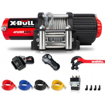 Elektrický ATV naviják 2,04t 12V ocelové lano 13m X-BULL HRW4500SA – Sleviste.cz