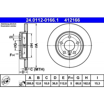 Brzdový kotouč ATE 24.0112-0166.1