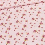 Bavlněné plátno POLO vínové růžičky na růžové, š.140cm (látka v metráži) – Zboží Dáma