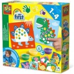 SES CREATIVE Prstové barvy 3x45ml baby kreativní set dobarvi si dinosaura 14442x – Hledejceny.cz