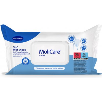 MoliCare SKIN Vlhké ošetřovací utěrky (modrá řada) 50 ks – Hledejceny.cz