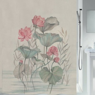 Spirella JAYA motiv květin bílý 180 x 200 cm – Zboží Mobilmania