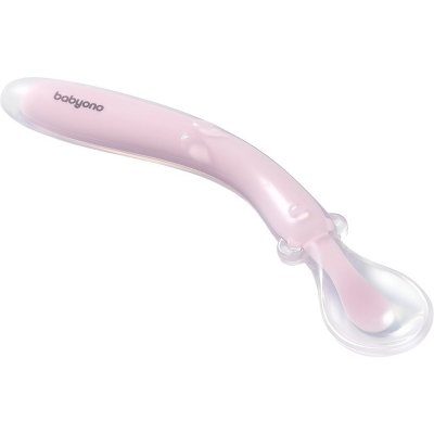 Babyono Lžička silikonová pink 6 m – Sleviste.cz
