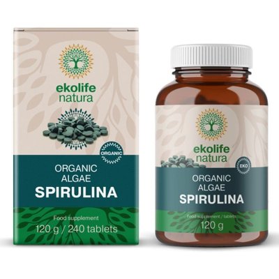 Ekolife Natura Algae Spirulina Organic - Řasa Spirulina BIO 240 tablet – Hledejceny.cz