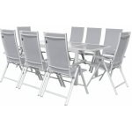 LIVARNO home Sada hliníkového zahradního nábytku s rozkládacím stolem Houston, 9dílná, bílá/šedá – Zboží Dáma
