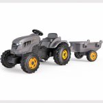 Smoby Traktor XXL Grey s pedály a přívěsem – Zboží Dáma
