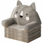 LEAN Toys 24913 Rozkládací dětské křeslo Kočka 3úrovňe 56 x 50 cm šedé – Zbozi.Blesk.cz