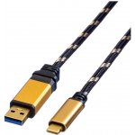 Roline 11.02.9060 USB 2.0, oboustranný USB A(M) - USB C(M) lomený (90°), 0,8m – Zboží Mobilmania